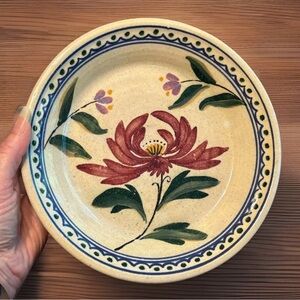 Handmade Dover Pottery 9” Plate Bowl Dish 
Seagrove NC Signed AAMc 1988 Vintage